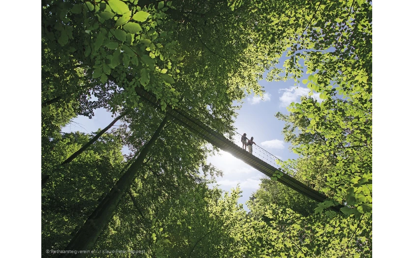 Hängebrücke am Rothaarsteig bei Kühhude