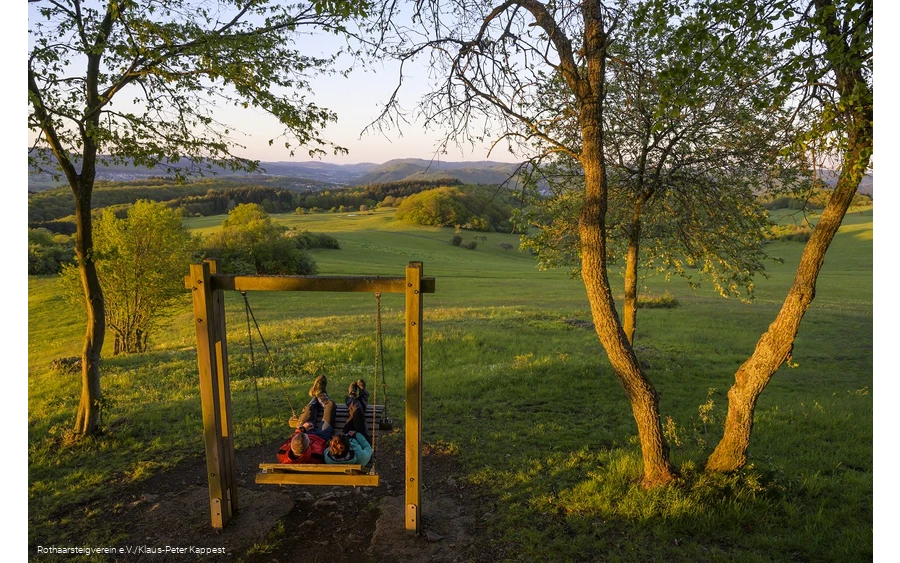 Waldschaukel auf dem Kornberg mit Ausblick in die Landschaft