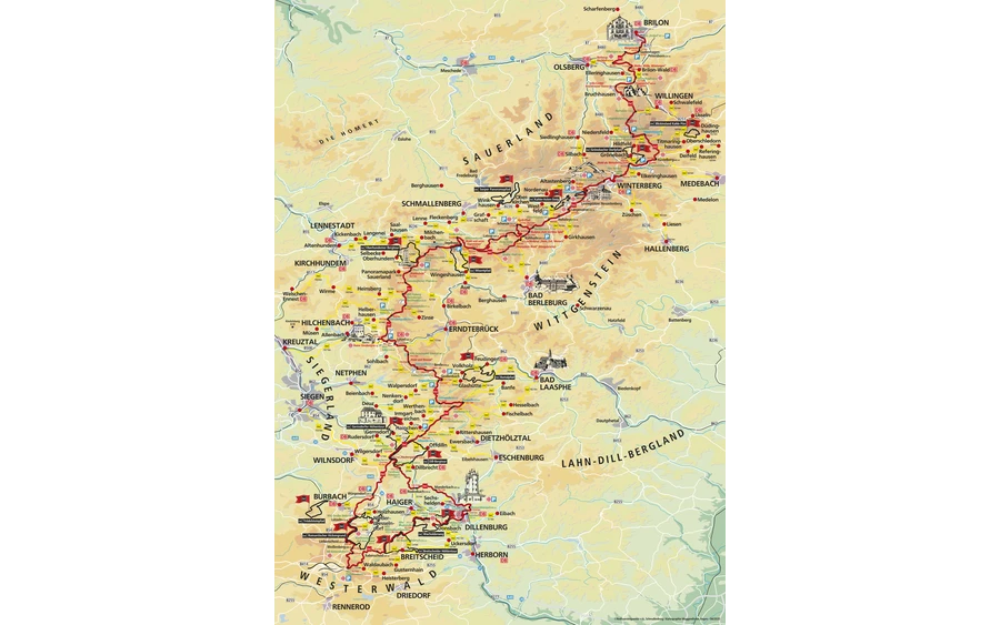 Rothaarsteig-Übersichtskarte