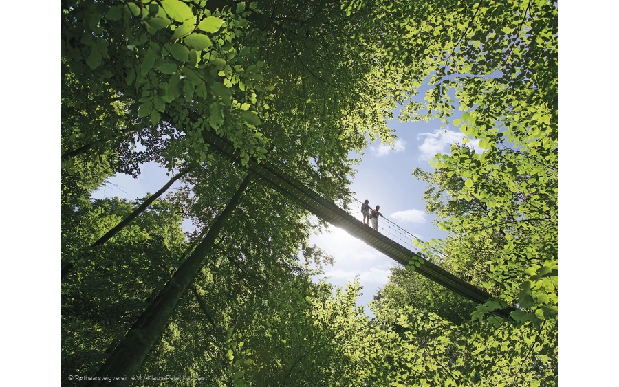 Hängebrücke am Rothaarsteig bei Kühhude