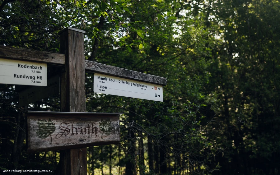 Rothaarsteig-Wegweiser "Auf der Struth"