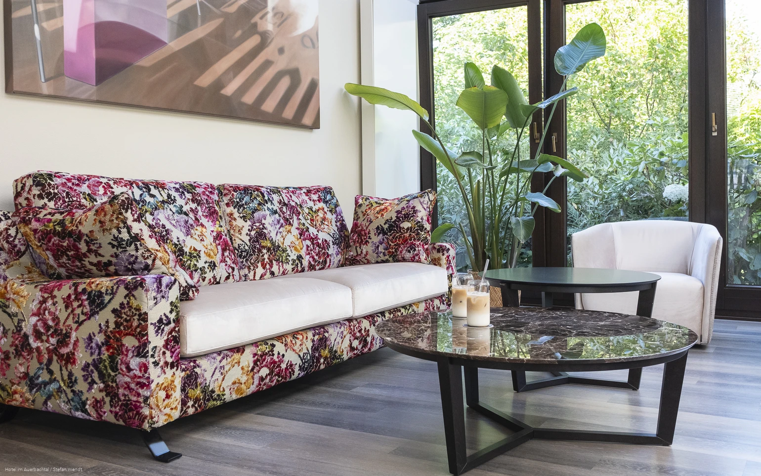 Loungebereich im Hotel im Auerbachtal