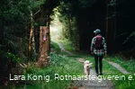 Wanderin im Wald auf dem Rothaarsteig