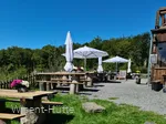 Terrasse der Wisent-Hütte am Rothaarsteig